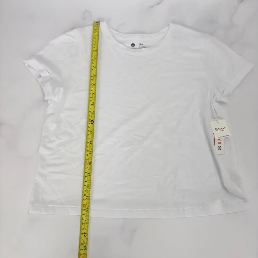 Sundry NWT Classic Elevated Essential Minimalist White Tee in Pima Cotton Size M - Picture 9 of 14